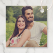 Étiquette-cadeau Amour et Merci Calligraphie Mariage Monogram Gold (Dos)