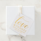 Étiquette-cadeau Amour et Merci Mariage moderne Monogramme Photo (Avec boite)