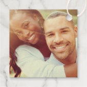 Étiquette-cadeau Amour et Merci Mariage moderne Monogramme Photo (Dos)