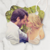 Étiquette-cadeau Amour et Merci Photo Mariage moderne (Dos)