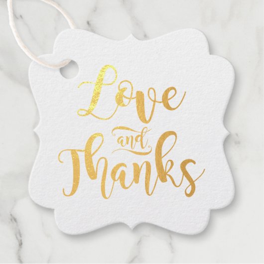 Étiquette-cadeau Amour et Merci Photo Mariage moderne (Devant)