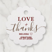 Étiquette-cadeau Amour et Merci Rustic Gold Foil Mariage (Dos)