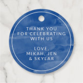 Étiquette-cadeau Ancre Bleu Aquarelle Baby shower Merci (Dos)