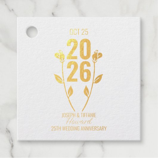 Étiquette-cadeau Anniversaire du Mariage classique (Devant)