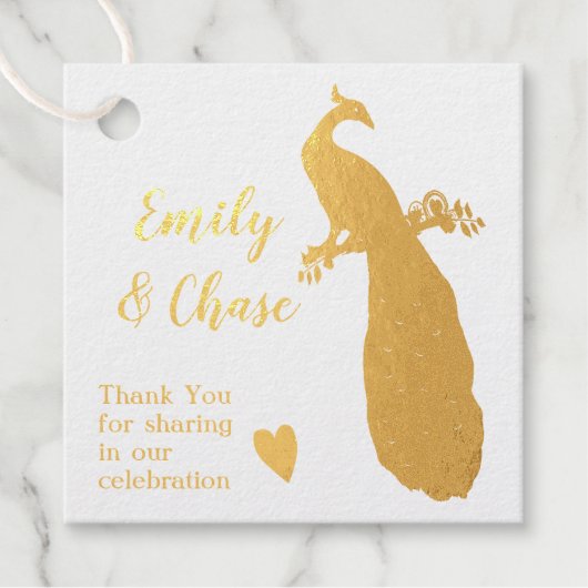 Étiquette-cadeau Aqua Peacock Couleurs Plumes Mariage (Devant)