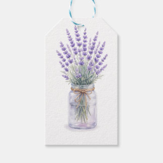 Étiquette cadeau aquarelle Bouquet de lavande en p