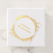 Étiquette-cadeau Aquarelle jaune doré or botanique (Avec boite)