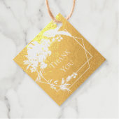 Étiquette-cadeau Aquarelle Tropical Vert Or Feuilles Monstera (Devant)