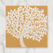 Étiquette-cadeau Arbre de mariage à l'aquarelle or (Dos)