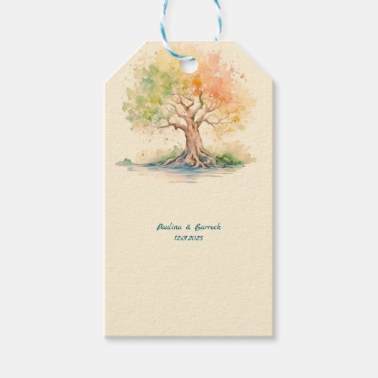 étiquette cadeau arbre futuriste (Devant)