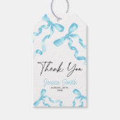 Étiquette cadeau arc bleu Merci (Devant)