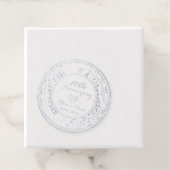 Étiquette-cadeau Argent Floral Damask (Avec boite)