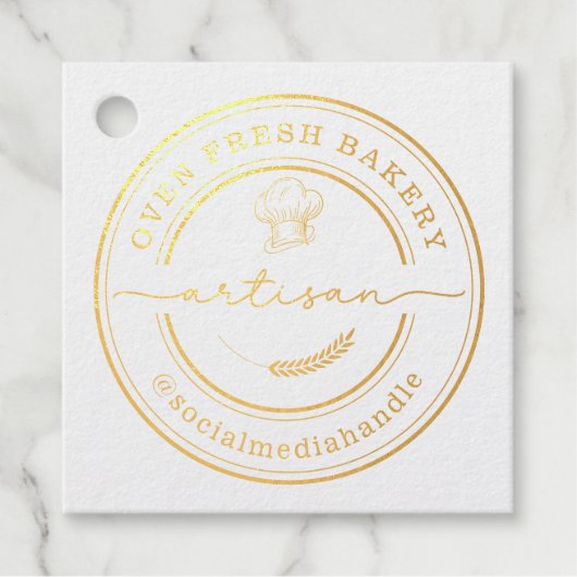 Étiquette-cadeau Artisan Baker boulangerie Chef Casquette Restaurat (Devant)