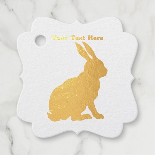 Étiquette-cadeau Assis Gold Foil Rabin Profil latéral Grosses oreil (Devant)