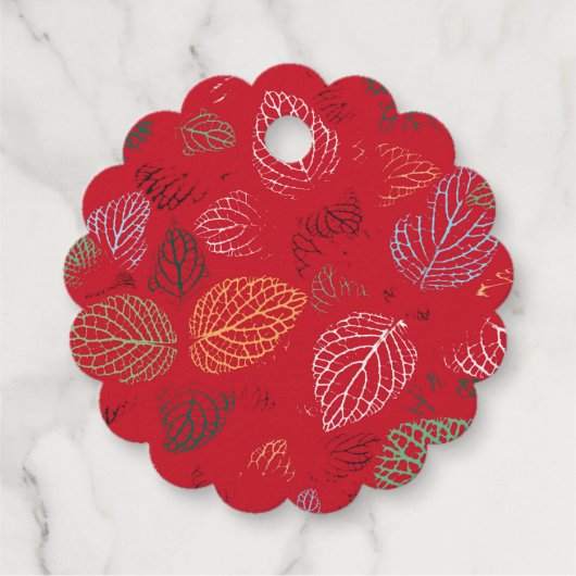 Étiquette-cadeau Automne, Motif Feuille (Dos)