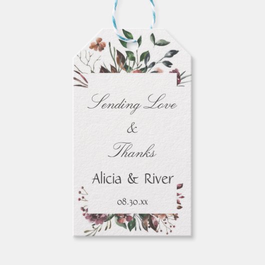 Étiquette cadeau automne rustique floral Dark Fall (Devant)