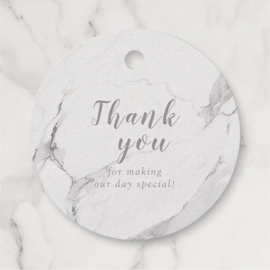 Étiquette-cadeau Avec amour mariage en marbre moderne (Dos)