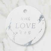 Étiquette-cadeau Avec amour mariage en marbre moderne (Devant)