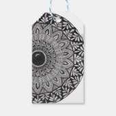 étiquette cadeau avec art mandala monochrome (Devant)