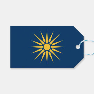 Étiquette cadeau avec drapeau de Macédoine, Grèce