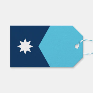 Étiquette cadeau avec drapeau du Minnesota, États-