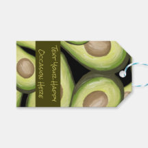 Étiquette cadeau avec impression de design d'avoca