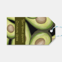 Étiquette cadeau avec impression de design d'avoca