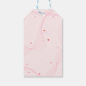 Étiquette cadeau avec lignes ondulées roses et cœu (Dos)