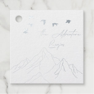 Étiquette-cadeau aventure nature de charme commence foil les balise