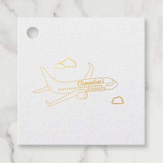 Étiquette-cadeau Avion personnalisable (Devant)