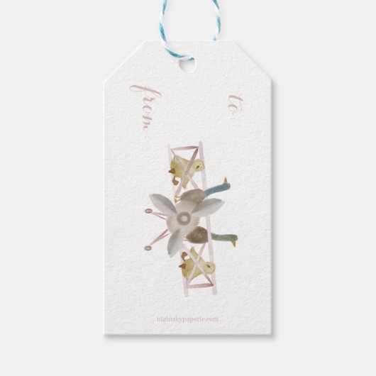 Étiquette Cadeau Avion Rose (Devant)