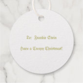 Étiquette-cadeau Ayez Un Crâne Déplaisant D'Or De Noël (Dos)