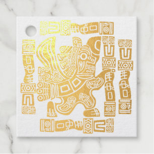 Étiquette-cadeau Aztec Eagle Guerrier Tribal Art antique