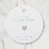 Étiquette-cadeau Baby shower à huile d'argent moderne pour bébé