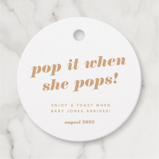 étiquette cadeau baby shower bouteille de champagn