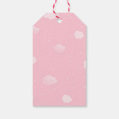 Étiquette cadeau Baby shower Fille Eléphant Rose F (Dos)