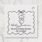 Étiquette-cadeau Baby shower moderne pour bébé et garçon neutre (Dos)