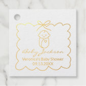 Étiquette-cadeau Baby shower moderne pour bébé et garçon neutre (Devant)