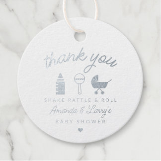 Étiquette-cadeau Baby shower Shake Rattle et Roll