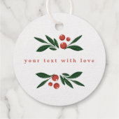 Étiquette-cadeau baies festives traditionnel vert & rouge noël (Dos)