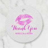 Étiquette-cadeau Baiser des lèvres avec du texte Merci (Dos)