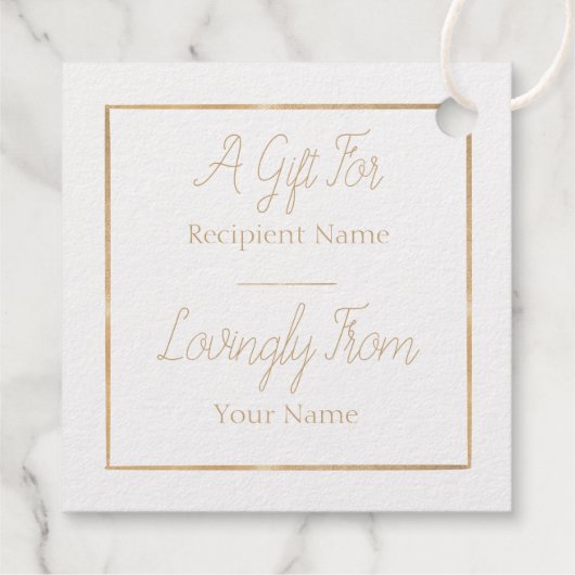 Étiquette-cadeau Balise A Baby Alphabet Block Carré Foil Favor (Dos)