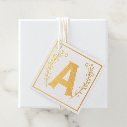 Étiquette-cadeau Balise A Baby Alphabet Block Carré Foil Favor (Avec boite)