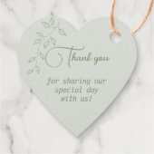 Étiquette-cadeau Balise Botanique Gold Foil + Sage Green Faver (Dos)