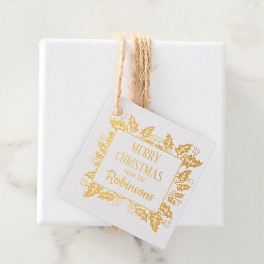 Étiquette-cadeau Balise cadeau de Noël Holly Berry Tree (Avec boite)