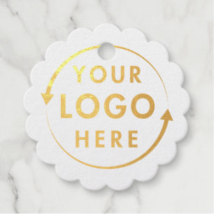 Étiquette-cadeau Balise cadeau de votre logo Gold ou Silver Foil