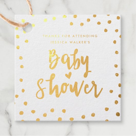 Étiquette-cadeau Balise de baby shower de préférence pour points éc (Devant)