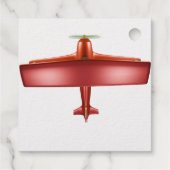 Étiquette-cadeau Balise Foil Favor Bi-plane rouge (Dos)