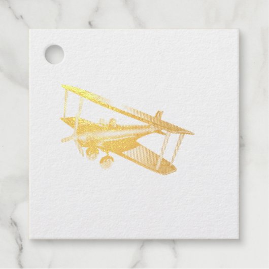 Étiquette-cadeau Balise Foil Favor Bi-plane rouge (Devant)