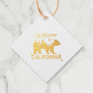 Étiquette-cadeau Balise Foil Favor de l'ours forestier californien